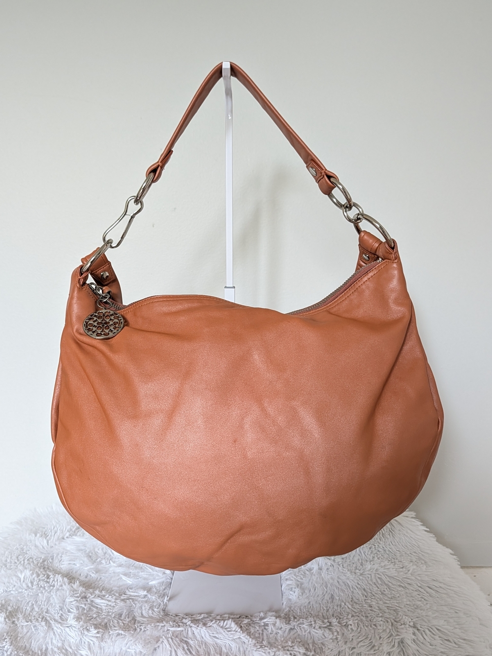 Vintage Coach Ali 13647 Tangerine Leather Hobo Bag